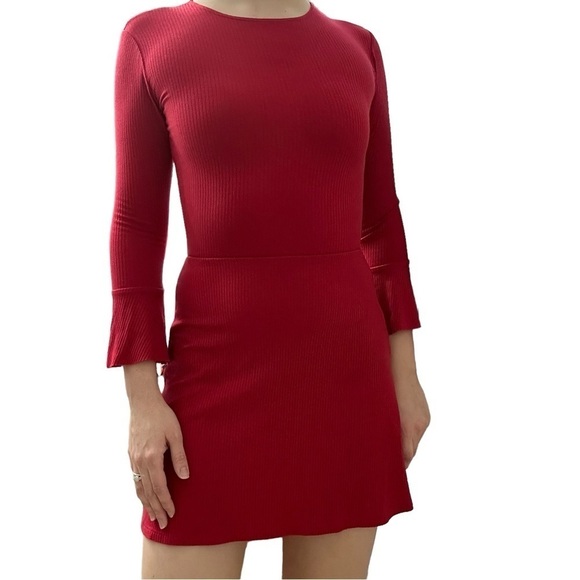 Reformation Dress Mini Red Casual Minimalist Skater Summer Size Extra Small - Picture 1 of 6